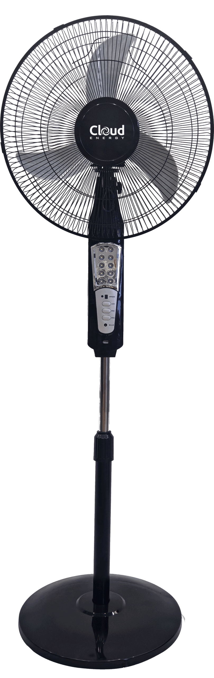 Cloud Energy | 16 Inch Rechargeable Fan + Remote Control (Black)